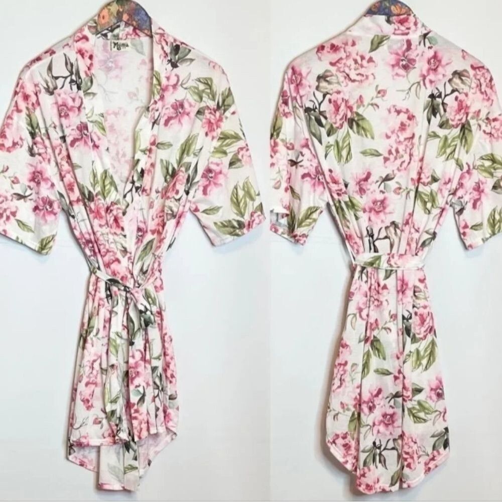 Show Me Your MuMu Kimono Robe Cover Up One Size Small Med Lrg Garden Floral Belt - Picture 6 of 15